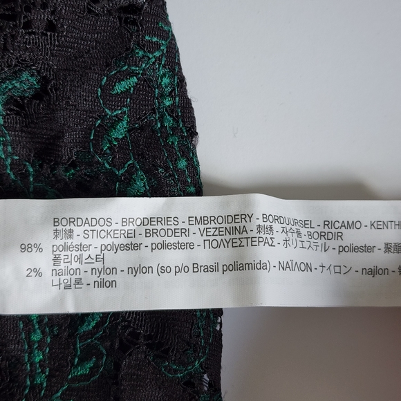 Zara green black lace cropped top size X/S new - Picture 6 of 6